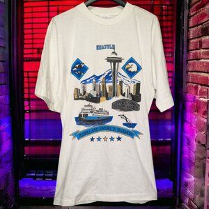 Seattle People And Nature In Harmony Vintage Single Stitch T-Shirt